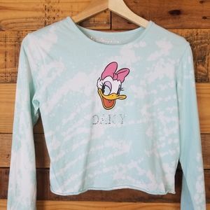 Disney Daisy Bling Acid- Washed Aqua Crop Top XS